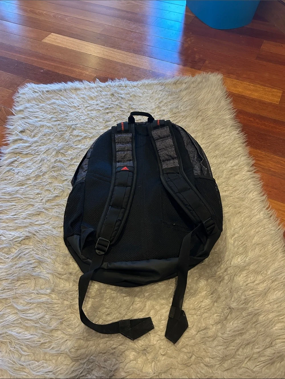 Adidas Gray & Red Backpack with Logo Accents